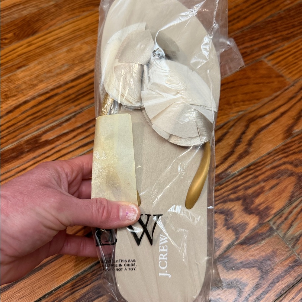 J. Crew Cream Bow Sandals
